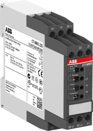 ABB CT-MBS tijdrelais, multifunctioneel, 10 functies, tijdsbereik 0,05s t/m 300h, 24-48VDC / 24-240VAC, 2xW, schroefklemaansluiting